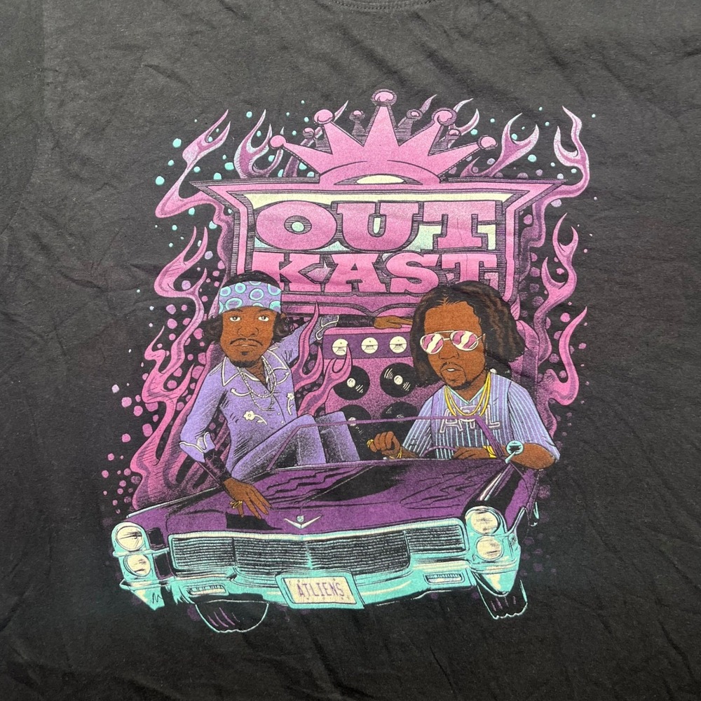 OutKast TShirt Mens Large Black ATLiens Graphic Hip Hop Rap Tee Short Sleeve - Picture 7 of 14